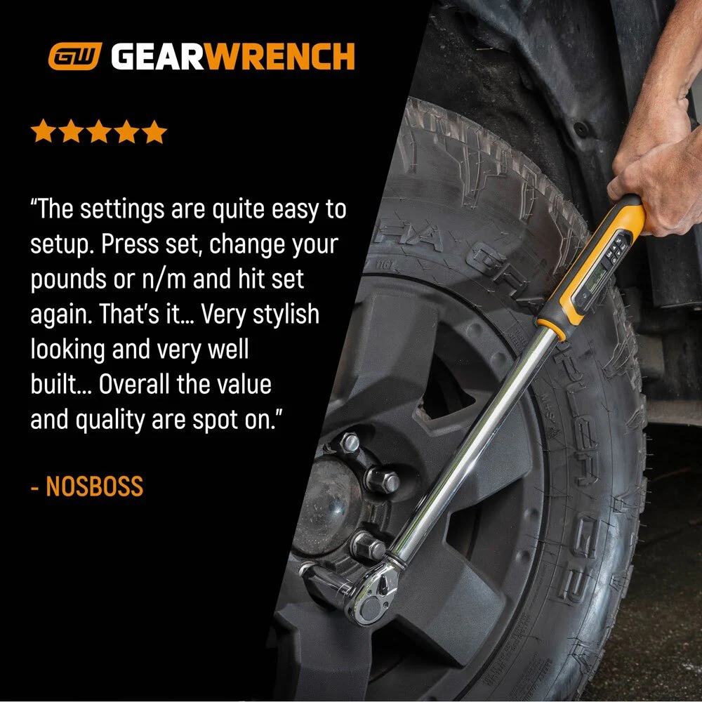 GearWrench 85077 1/2" Drive Electronic Torque Wrench 30-340 Nm - Image 6