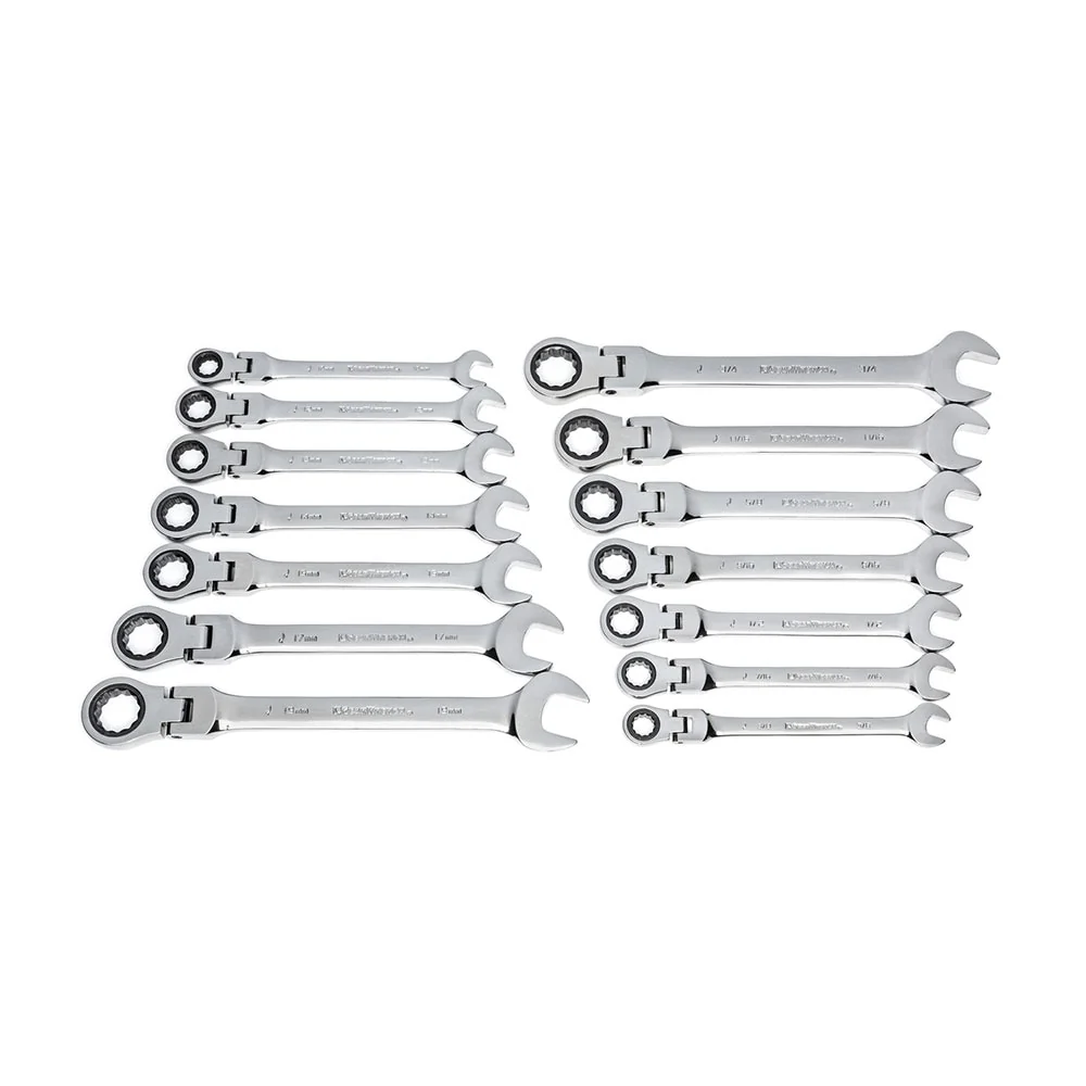 GearWrench 85141 14 Pc. 72-Tooth 12 Point Flex Head Ratcheting Combination SAE/Metric Wrench Set - Image 10