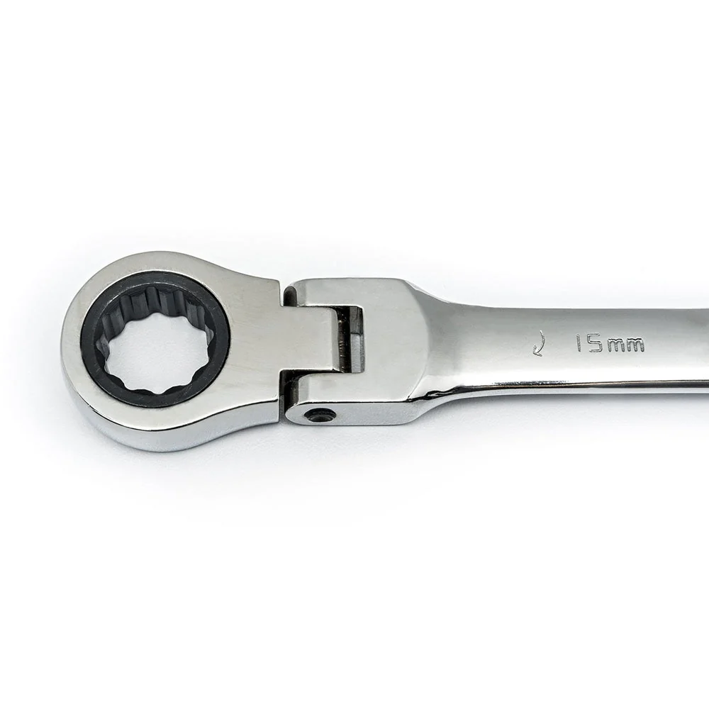 GearWrench 85141 14 Pc. 72-Tooth 12 Point Flex Head Ratcheting Combination SAE/Metric Wrench Set - Image 7