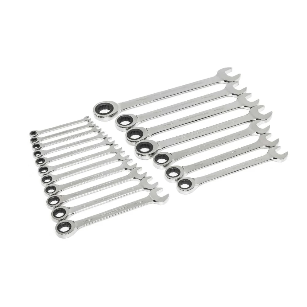 GearWrench 85890-02 18 Pc. 72-Tooth 12 Point Ratcheting Combination Metric Wrench Set - Image 2
