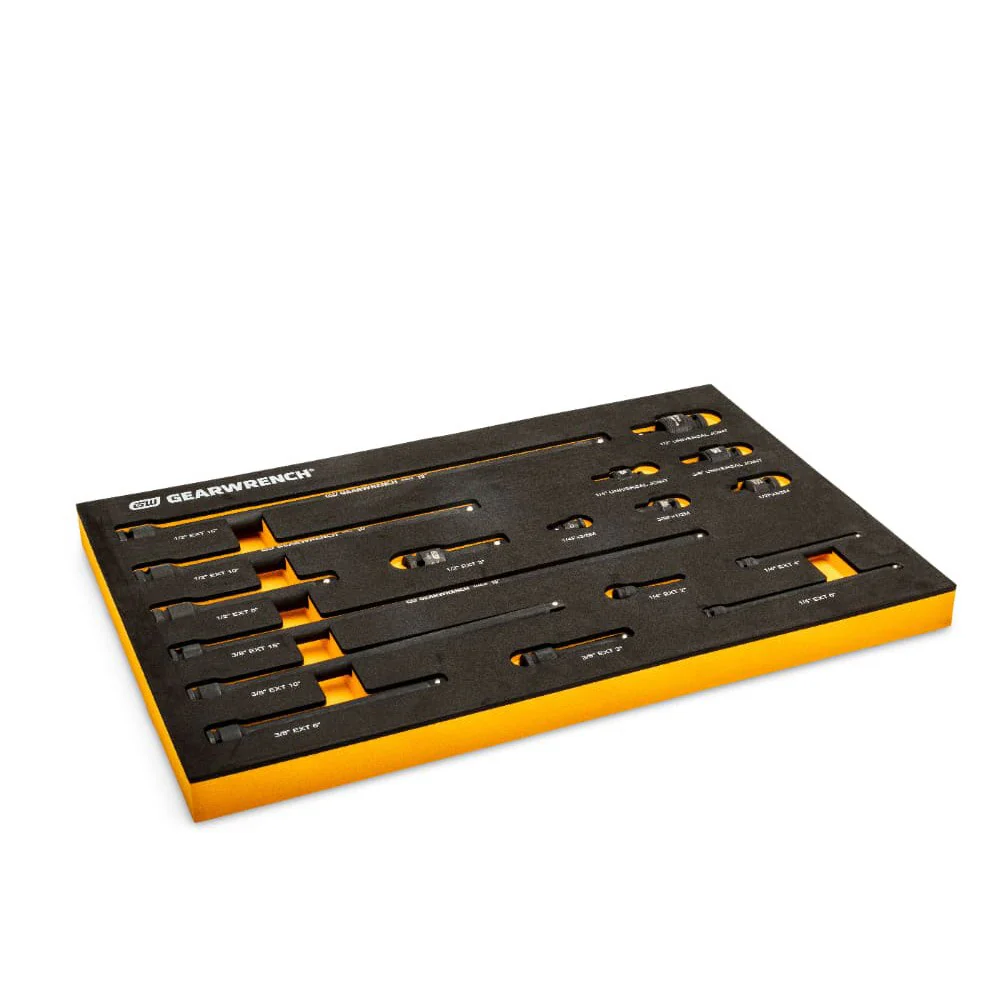 GearWrench 86524 17 pc. 1/4", 3/8", 1/2" Impact Drive Tool Accessories Set with EVA Foam Tray - Image 7