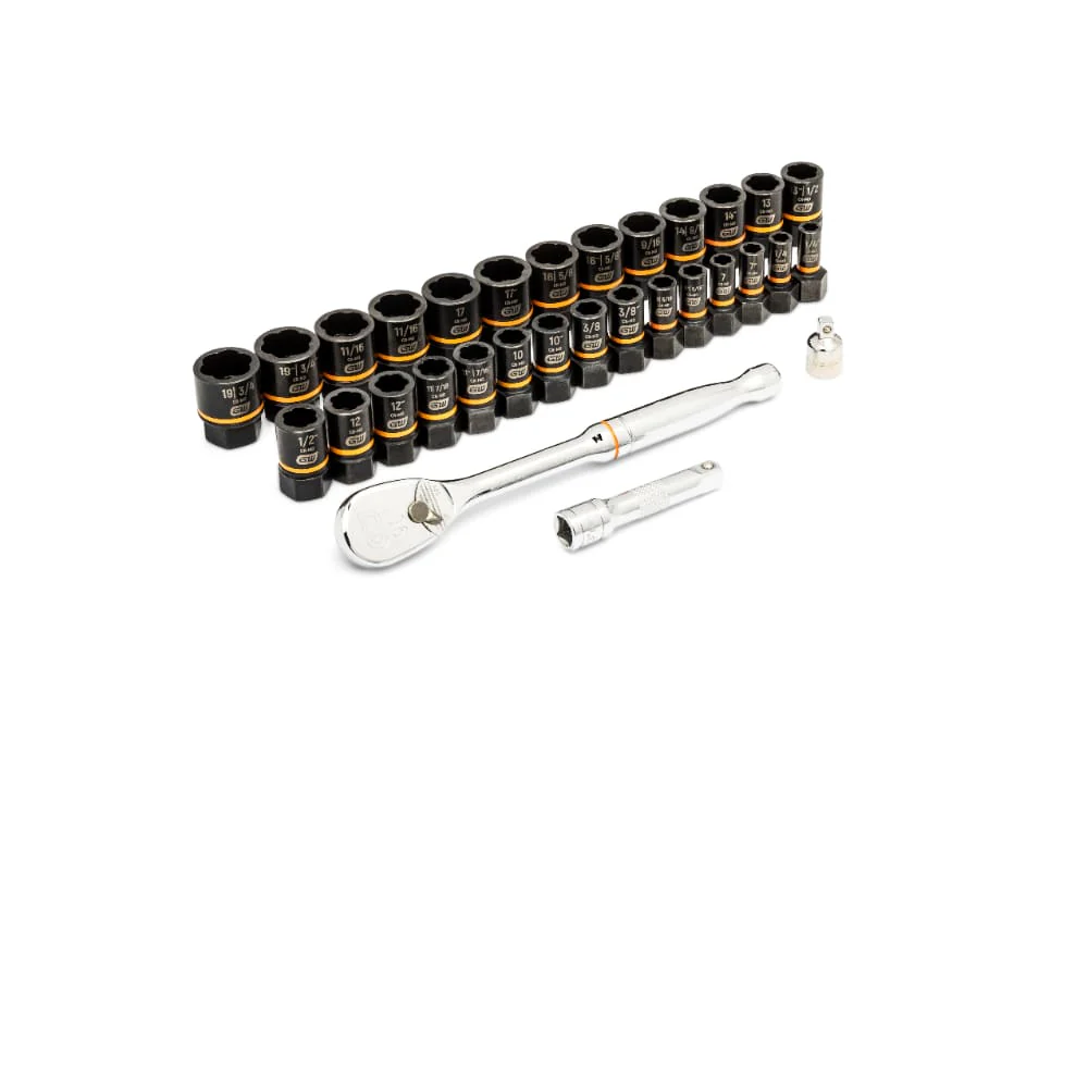 GearWrench 86525 31 Pc. 3/8" Drive 90T Ratchet and Bolt Biter Socket Set MM/SAE with EVA Foam Tray - Image 4