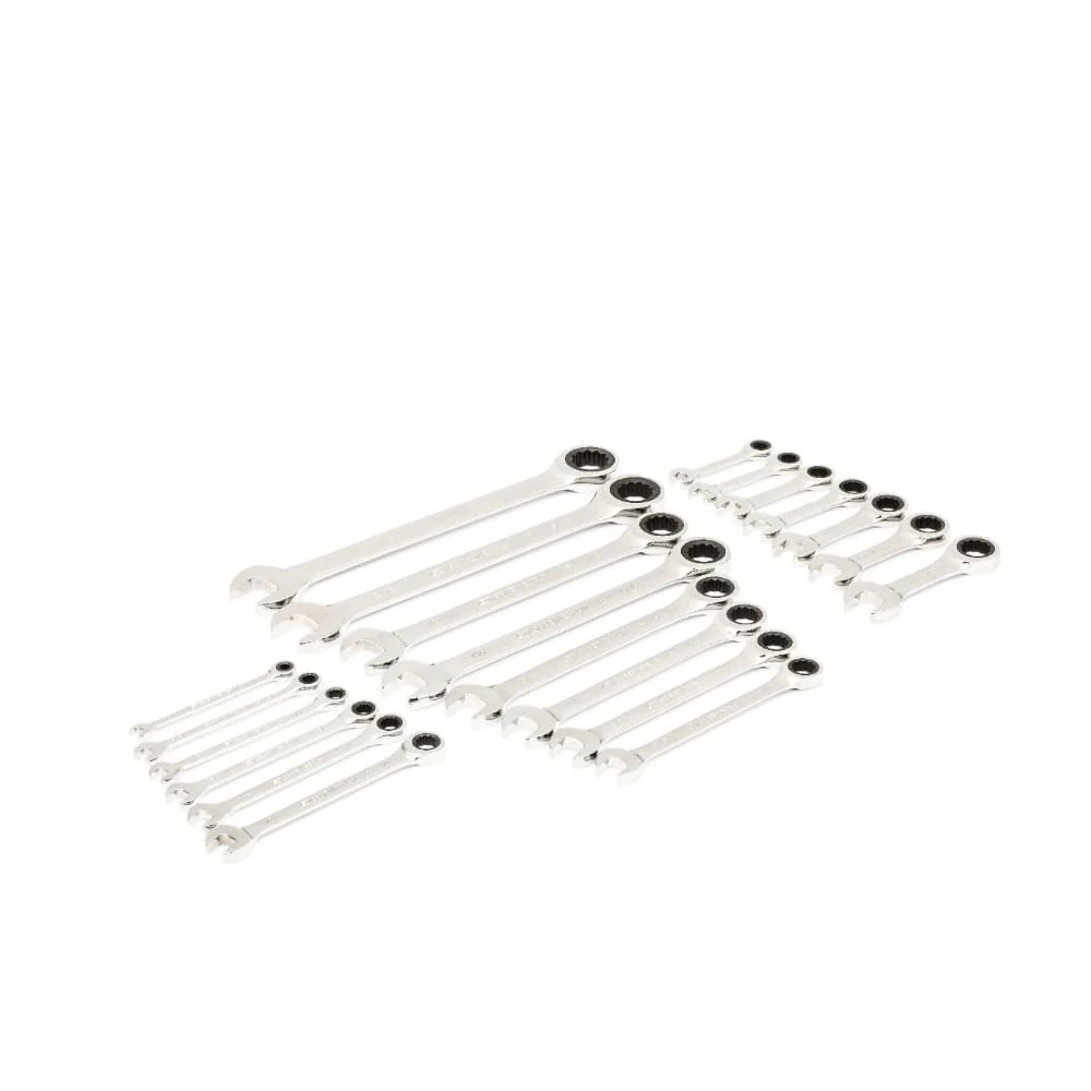 GearWrench 86526 21 Pc. 72-Tooth 12 Point SAE Standard & Stubby Combination Ratcheting Wrench Set with EVA Foam Tray - Image 4