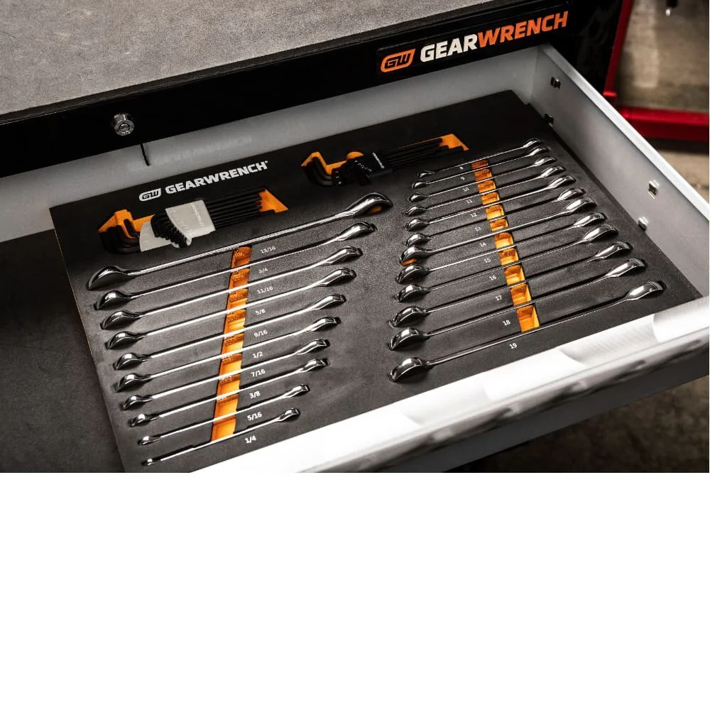GearWrench 86528 44 Pc. 90-Tooth SAE/Metric Ratcheting Wrench and Hex Key Set - Image 2