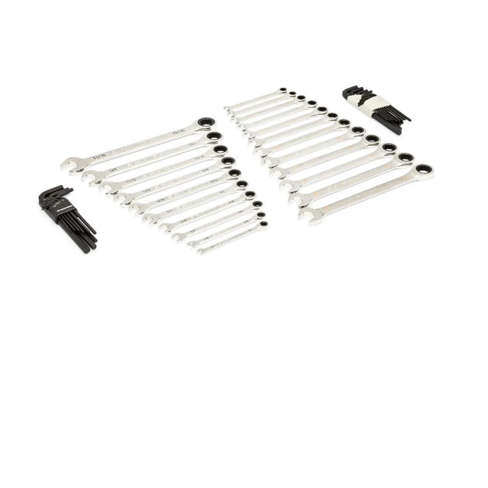 GearWrench 86528 44 Pc. 90-Tooth SAE/Metric Ratcheting Wrench and Hex Key Set - Image 3