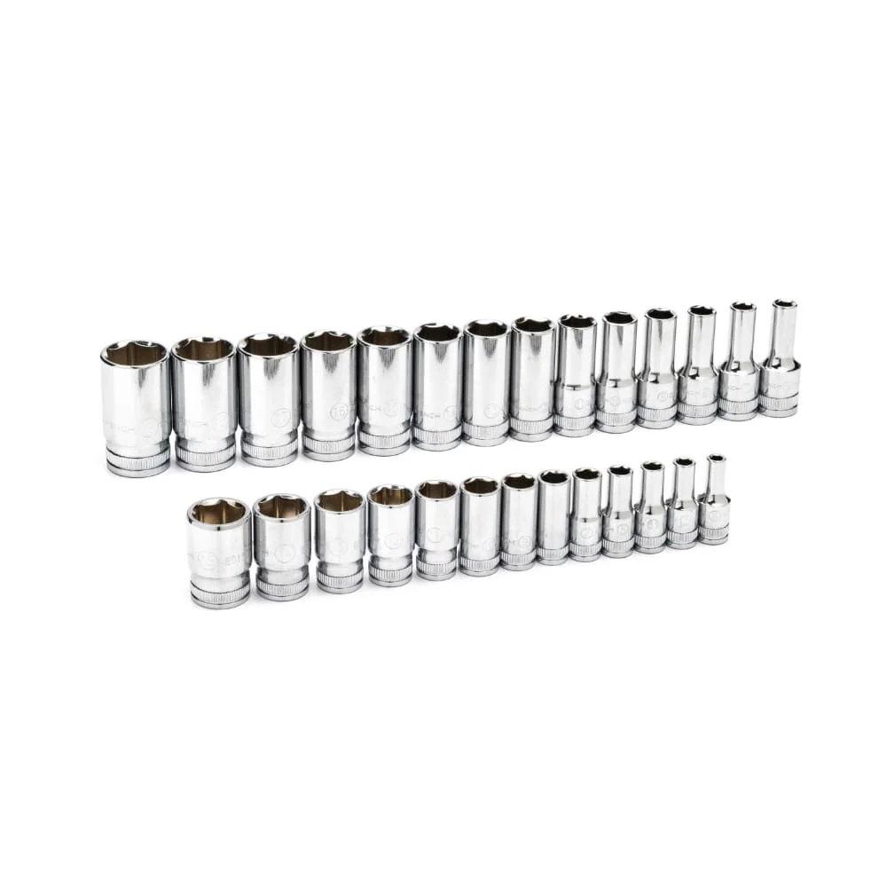 GearWrench 86541 27 Pc. 1/4" and 3/8" Drive 6 Point Mid Length Metric Socket Set - Image 2