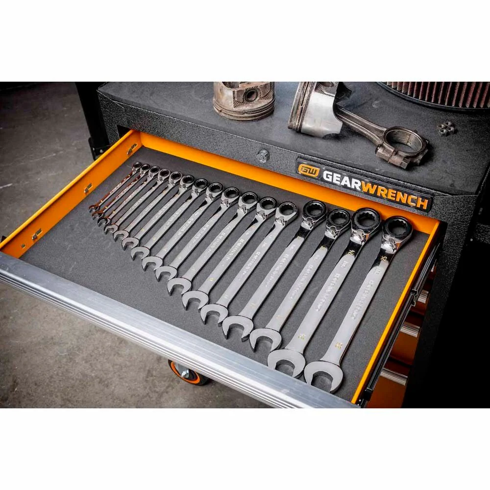 GearWrench 86629 16 Piece 90-Tooth 12 Point Metric Reversible Ratcheting Wrench Set - Image 3