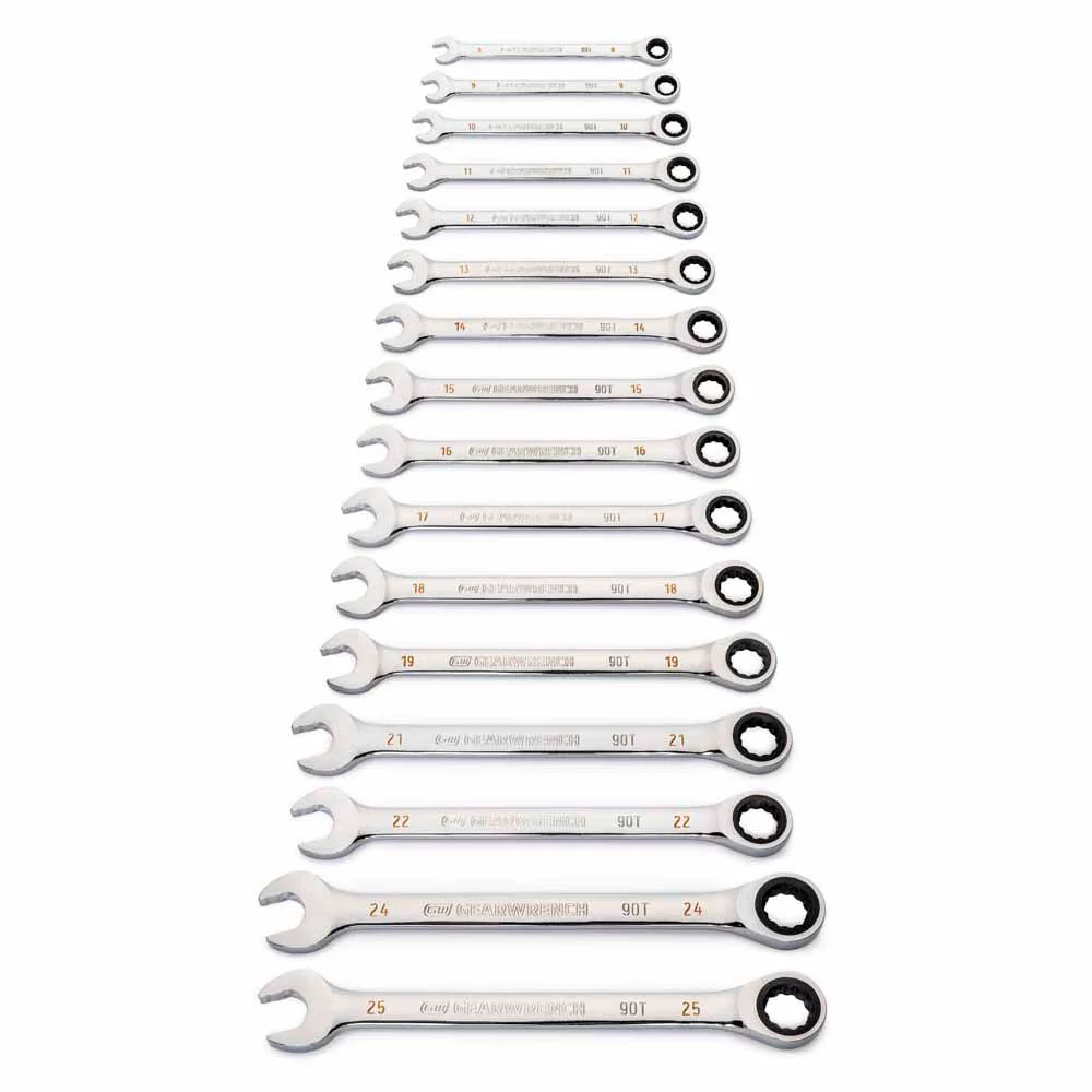 GearWrench 86928 16 Pc. 90-Tooth 12 Point Metric Combination Ratcheting Wrench Set - Image 4