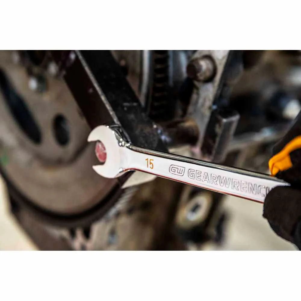 GearWrench 86928 16 Pc. 90-Tooth 12 Point Metric Combination Ratcheting Wrench Set - Image 5
