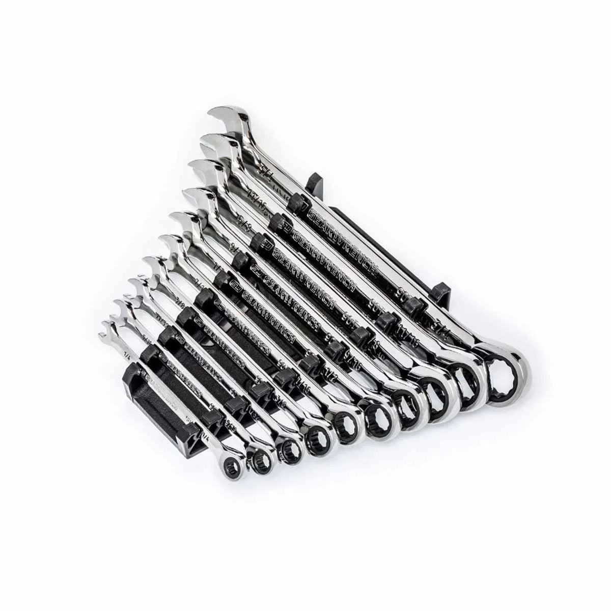 GearWrench 86958 10 Pc. 90-Tooth 12 Point SAE Combination Ratcheting Wrench Set - Image 3