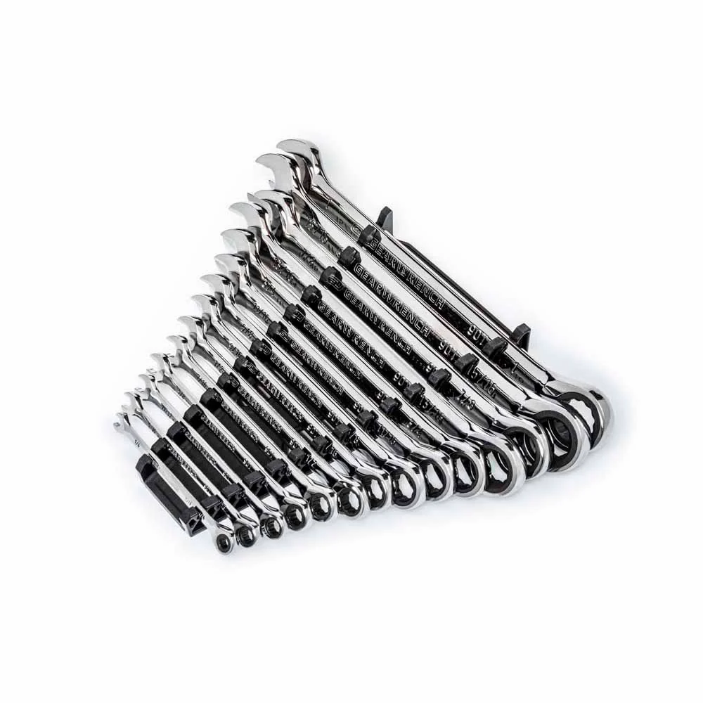 GearWrench 86959 14 Pc. 90-Tooth 12 Point SAE Combination Ratcheting Wrench Set - Image 4