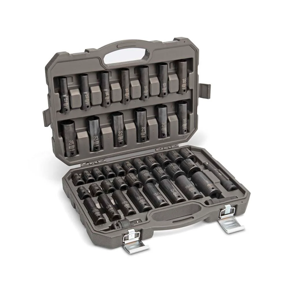 GearWrench 89094 44 Piece 1/2" Drive 6 Point Standard/Deep SAE/Metric Impact Socket Set - Image 2