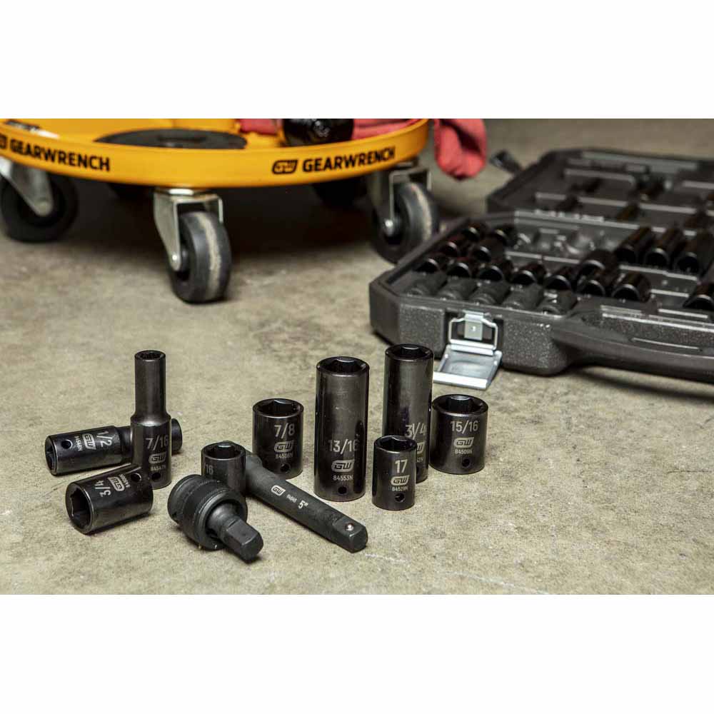 GEARWRENCH 89095 65 Piece 1/2" Drive Standard & Deep SAE/MM Impact Socket Set - Image 7