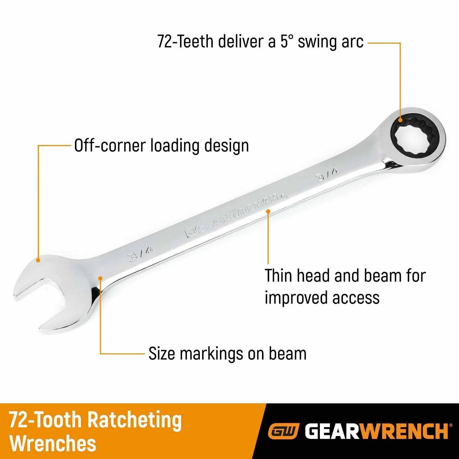 Gearwrench 9130D 30mm 72-Tooth 12 Point Ratcheting Combination Wrench - Image 2