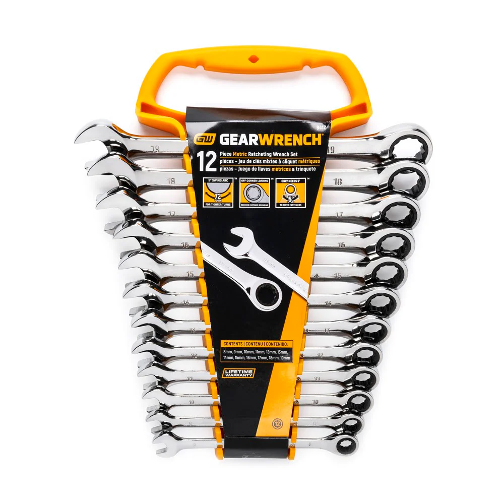 GearWrench 9412 12 Pc. 72-Tooth 12 Point Ratcheting Combination Metric Wrench Set - Image 3