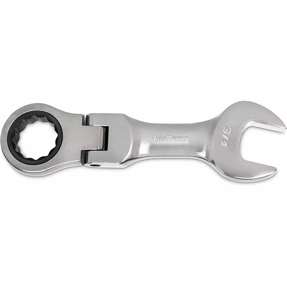GearWrench 9570 7 Pc. 72-Tooth 12 Point Stubby Flex Head Ratcheting Combination SAE Wrench Set - Image 3