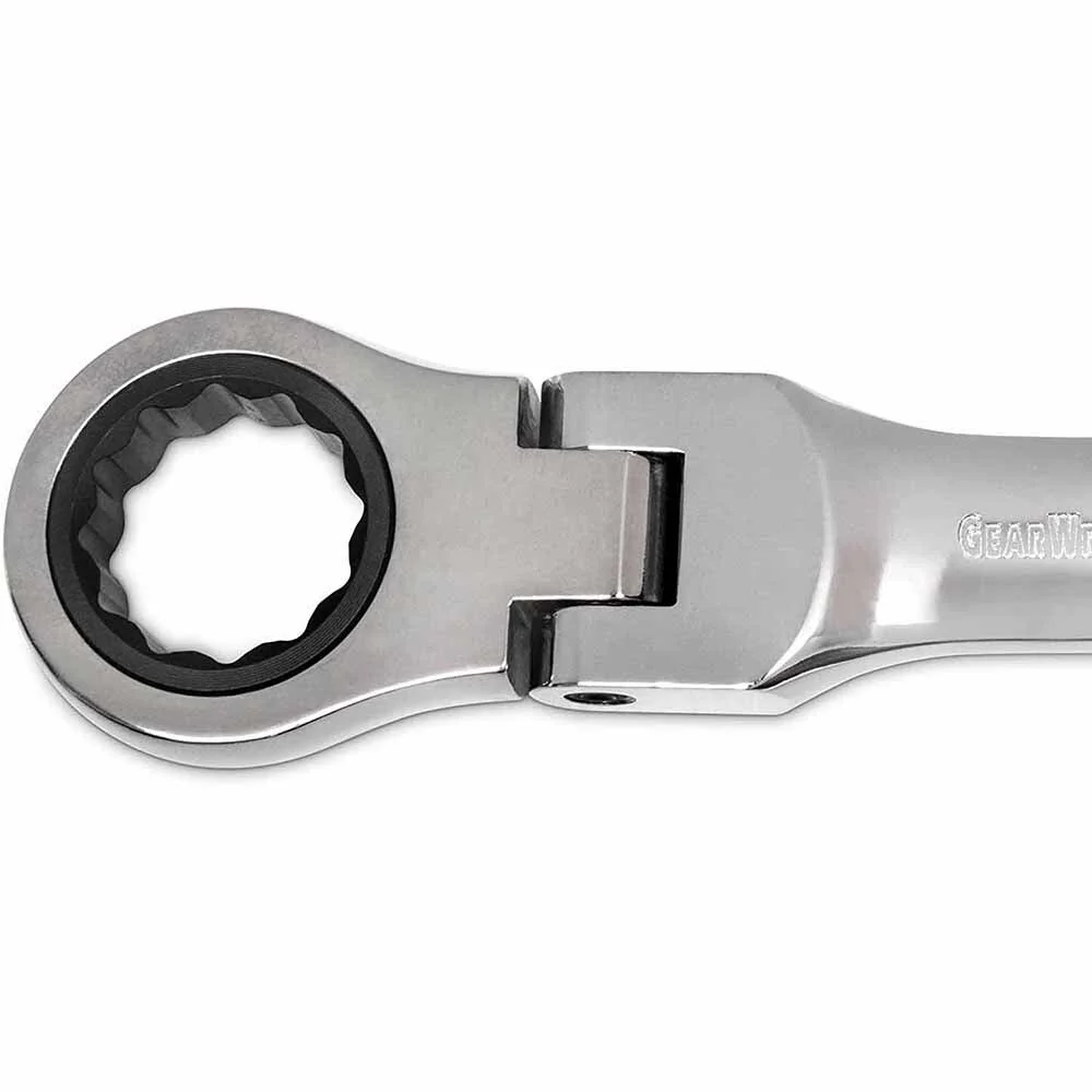 GearWrench 9570 7 Pc. 72-Tooth 12 Point Stubby Flex Head Ratcheting Combination SAE Wrench Set - Image 5