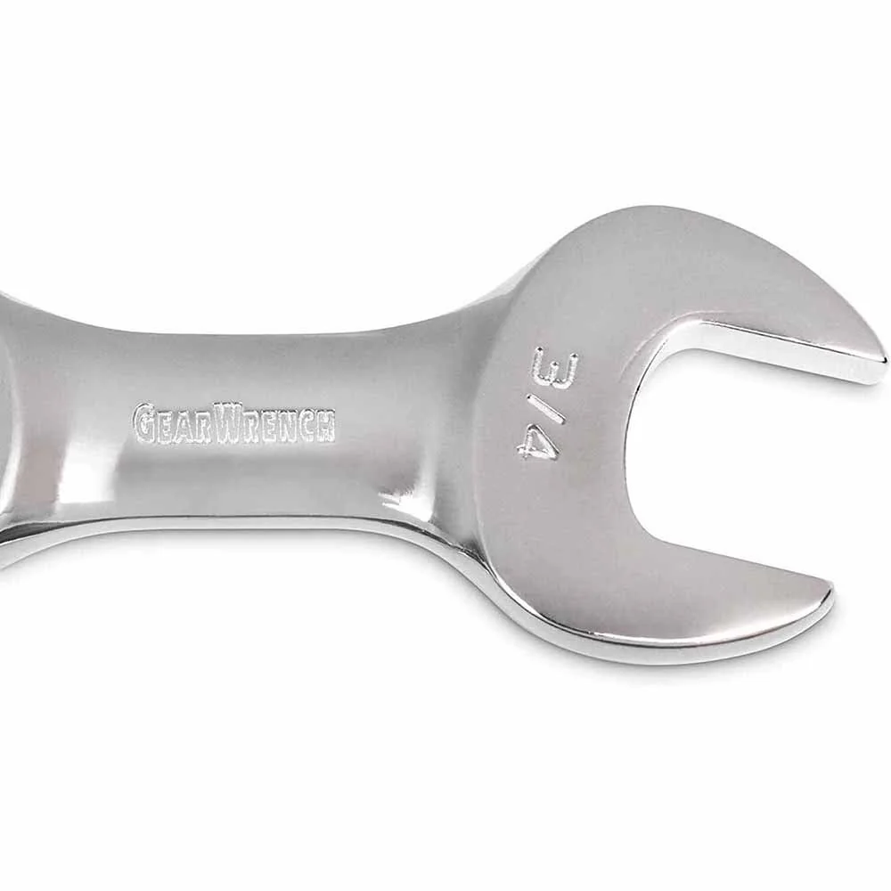 GearWrench 9570 7 Pc. 72-Tooth 12 Point Stubby Flex Head Ratcheting Combination SAE Wrench Set - Image 6
