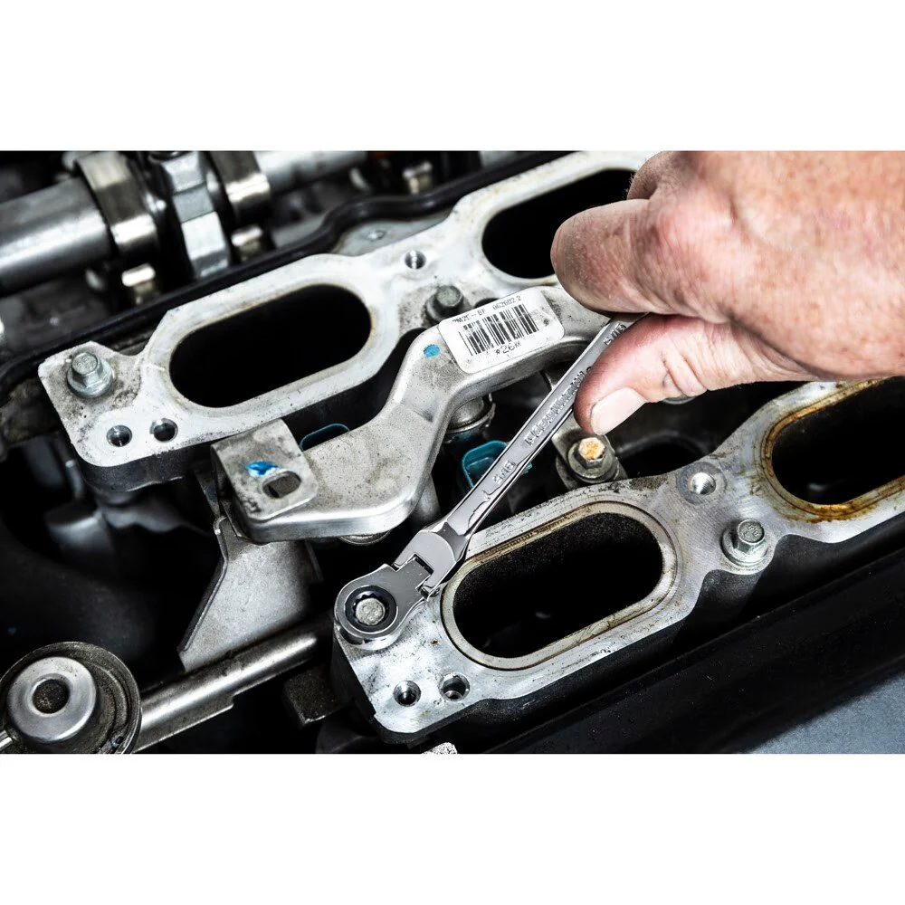 GearWrench 9702D 13 Pc. 72-Tooth 12 Point Flex Head Ratcheting Combination SAE Wrench Set - Image 6