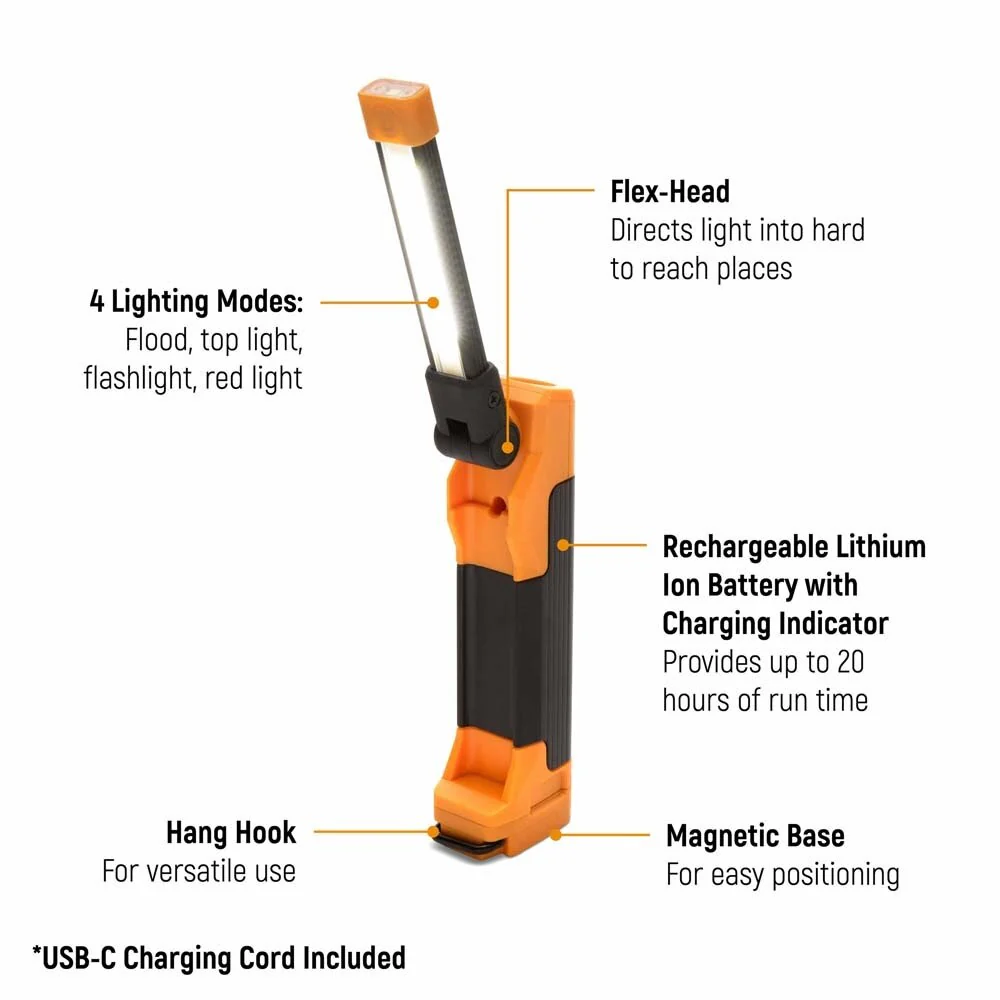 GearWrench GWFL85 8-1/2" Flex Head Rechargeable Light - Image 2
