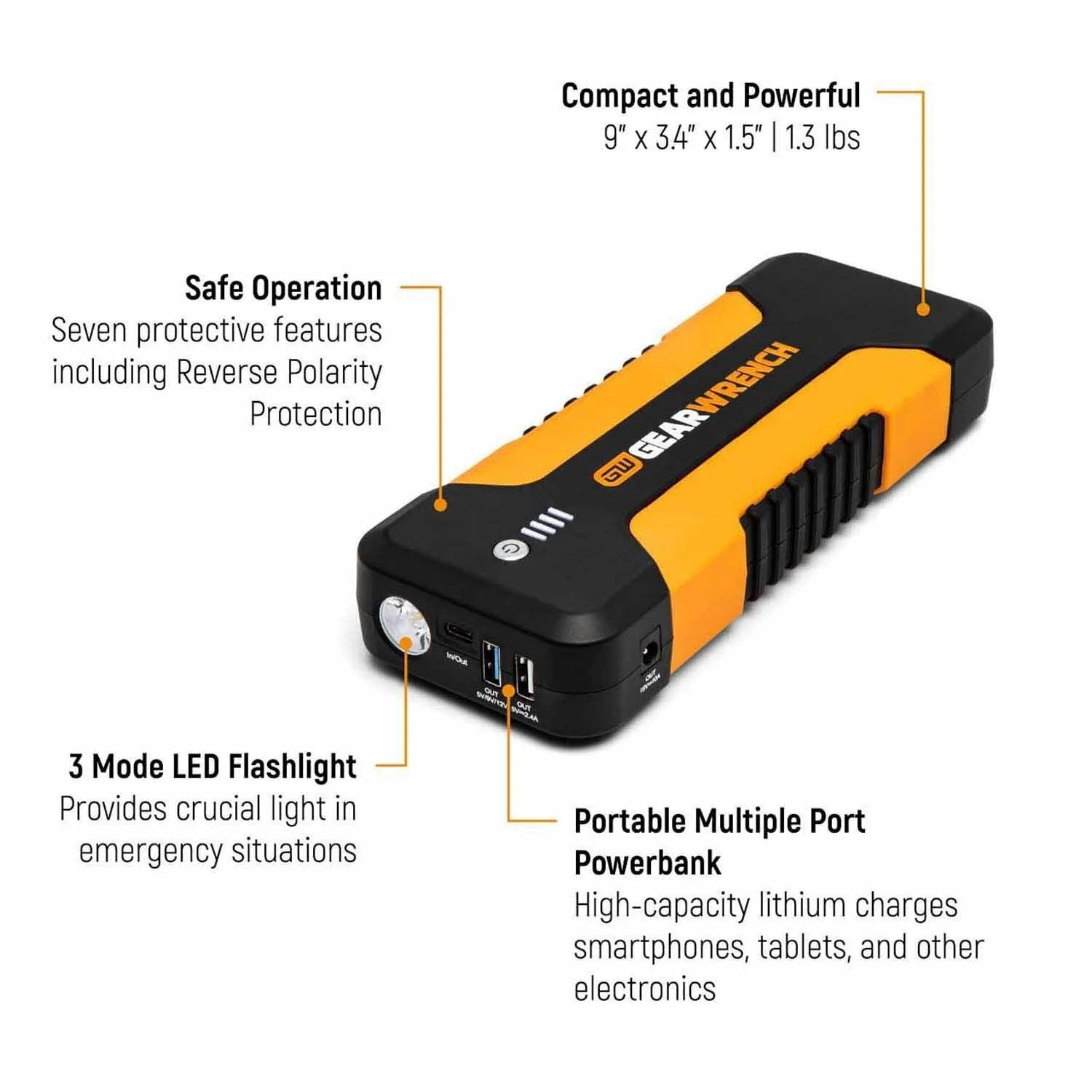 Gearwrench GWLBJ20 2500A 12V Lithium Battery Jump Starter and Powerbank - Image 3