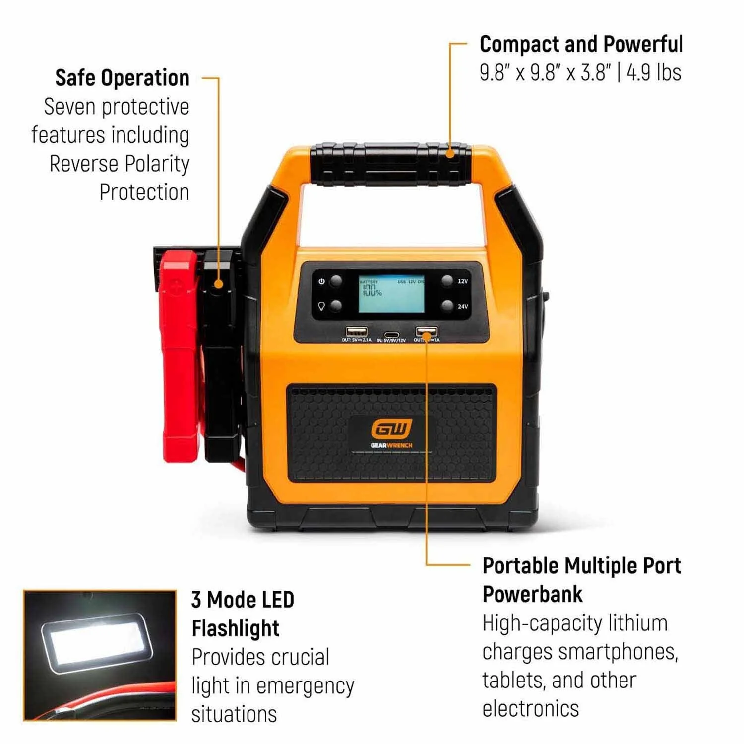 Gearwrench GWLBJ30 3000A Lithium Battery Jump Starter and Powerbank - Image 3