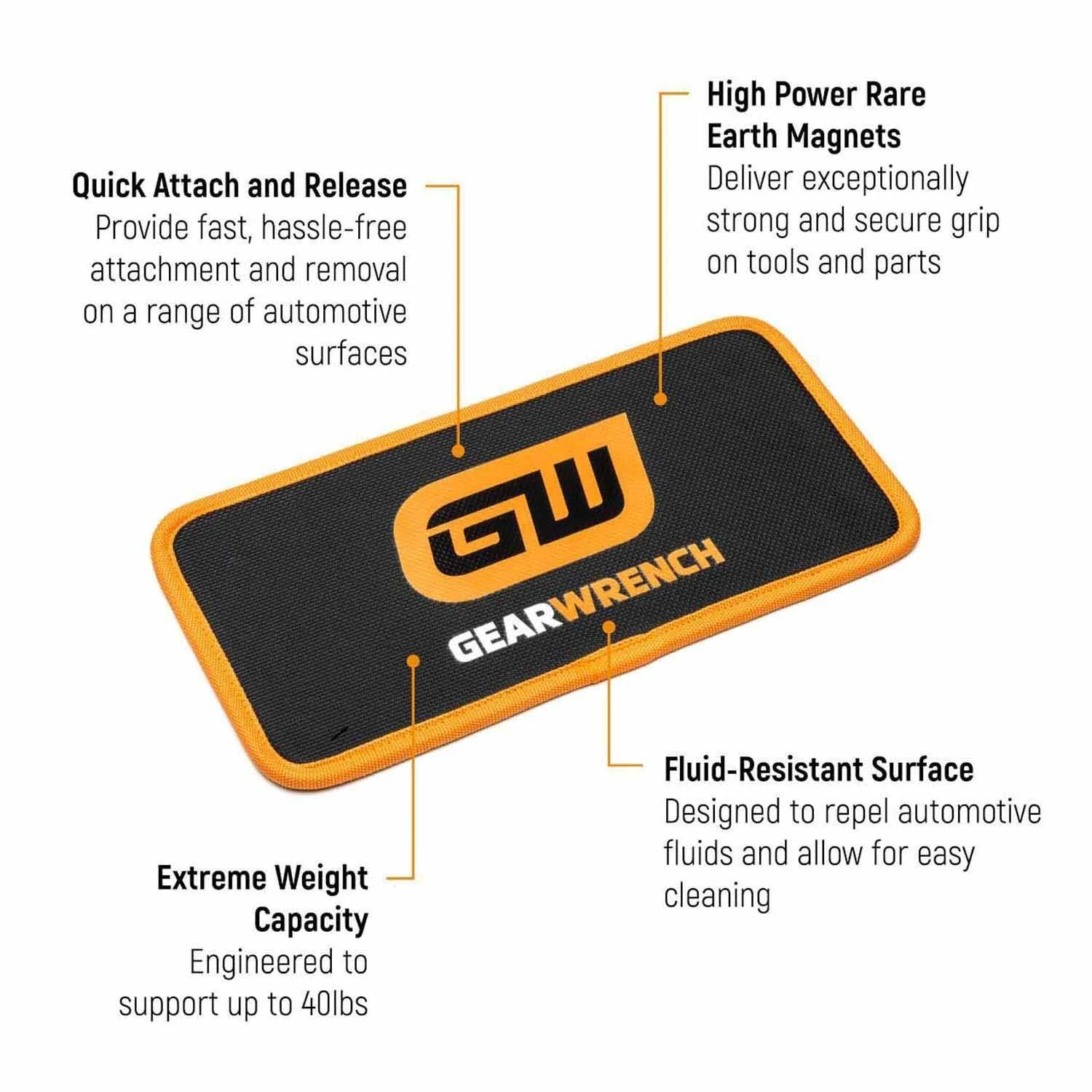 GearWrench GWMAGMAT126 12" X 6" High Strength Magnetic Tool Mat - Image 2