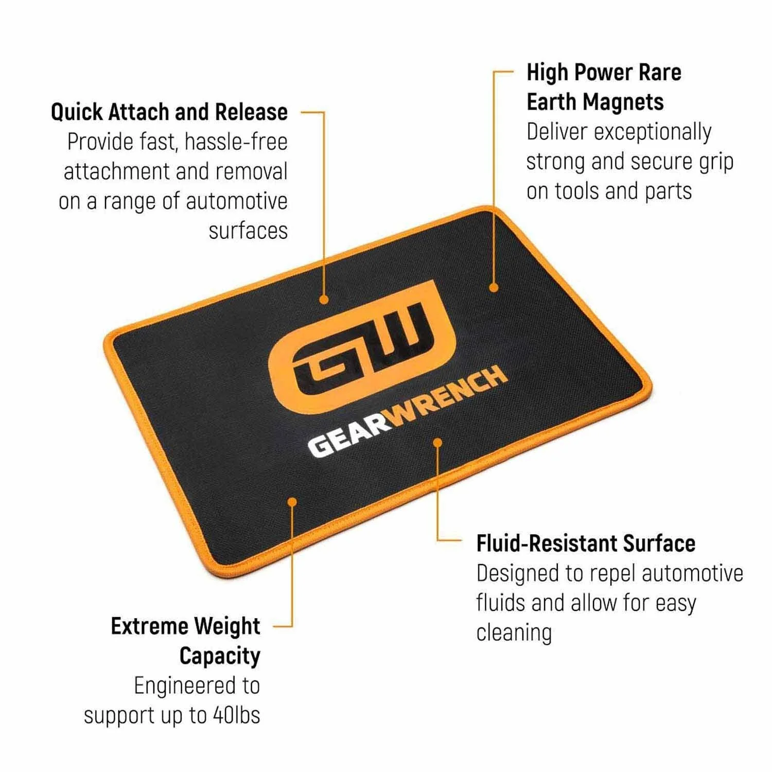 GearWrench GWMAGMAT1812 18"X12" High Strength Magnetic Tool Mat - Image 2