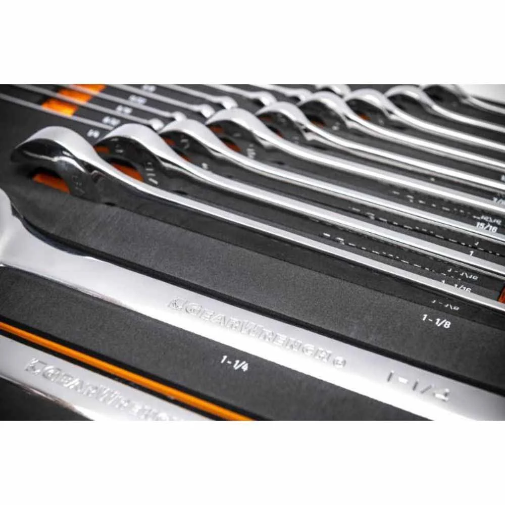 Gearwrench GWMSCWL12SAE 19 Piece 12 Point Long Pattern Combination SAE Wrench Set - Image 7