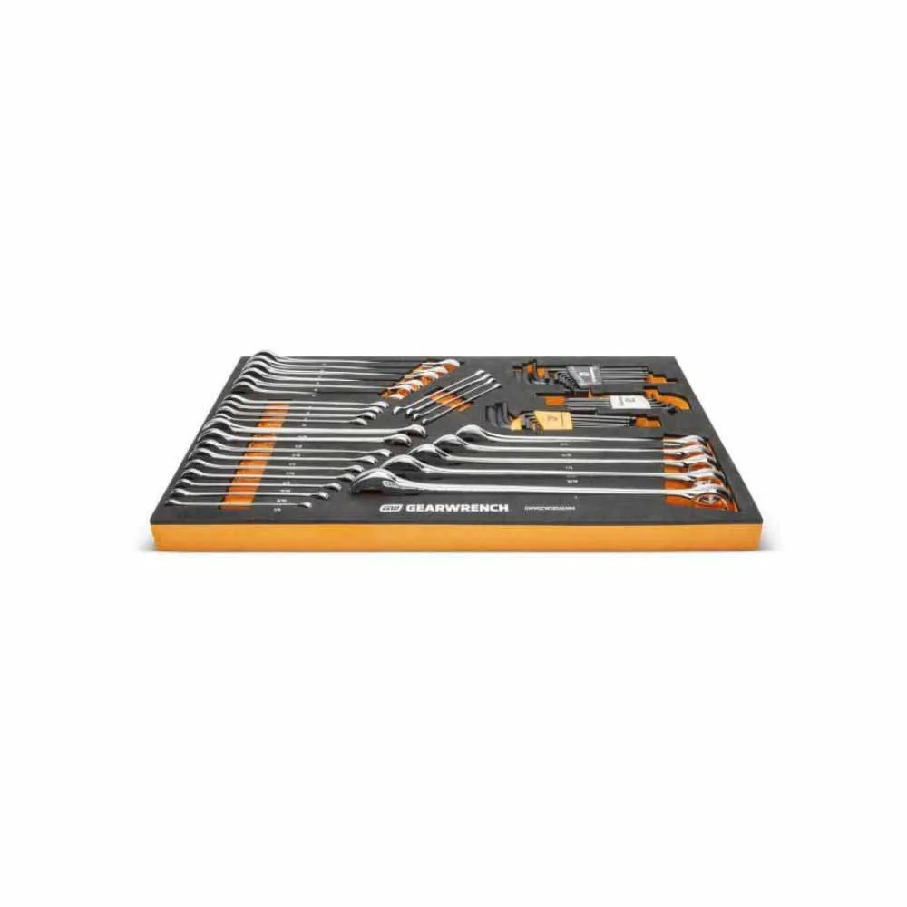 Gearwrench GWMSCWS6SAEMM 59 Piece 6 Point Combination Wrench and Hex Key Set in Foam Storage Tray - Image 4