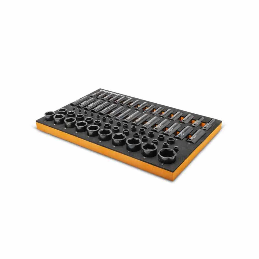 Gearwrench GWMSISKMM 66 Pc. 1/4”, 3/8”, 1/2” Drive 6 Point Metric Impact Socket Set in Foam Storage Tray - Image 3