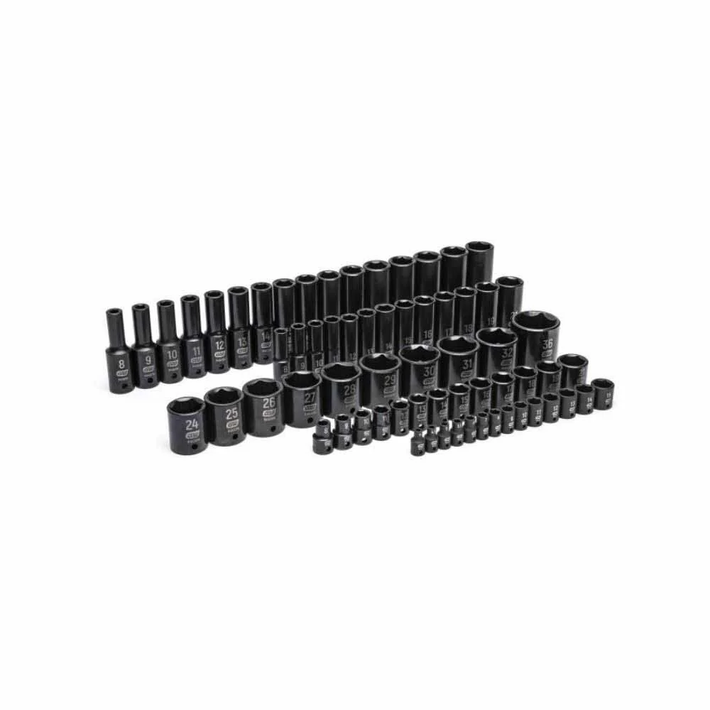 Gearwrench GWMSISKMM 66 Pc. 1/4”, 3/8”, 1/2” Drive 6 Point Metric Impact Socket Set in Foam Storage Tray - Image 5