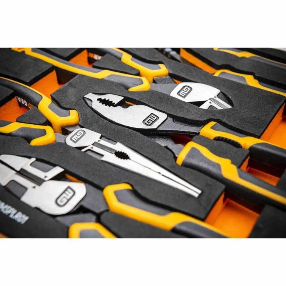 Gearwrench GWMSPLR01 5 Piece PITBULL Cushion Grip Pliers Set in Foam Storage Tray - Image 7