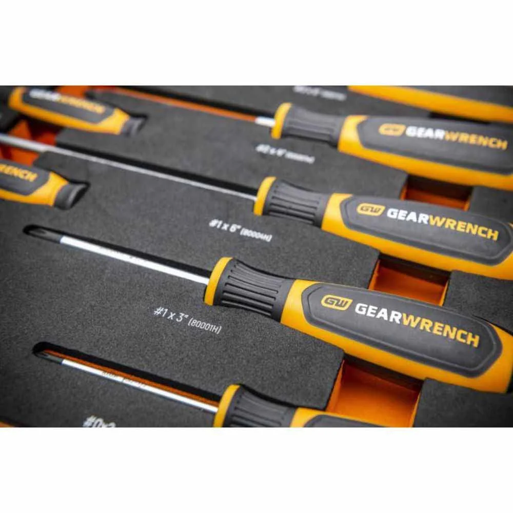 Gearwrench GWMSSCRPH 9 Piece Phillips® Dual Material Screwdriver Set in Foam Storage Tray - Image 9