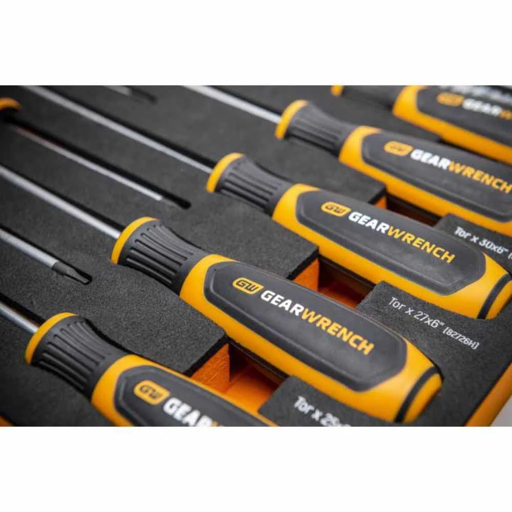 Gearwrench GWMSSCRTX 10 Piece Torx® Dual Material Screwdriver Set in Foam Storage Tray - Image 9