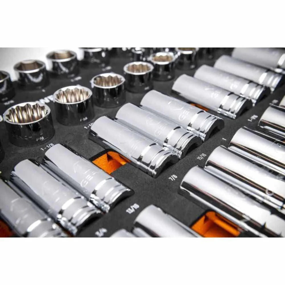 Gearwrench GWMSSKT12SAE 60 Piece 1/2” Drive Master SAE Socket Set in Foam Storage Tray - Image 7