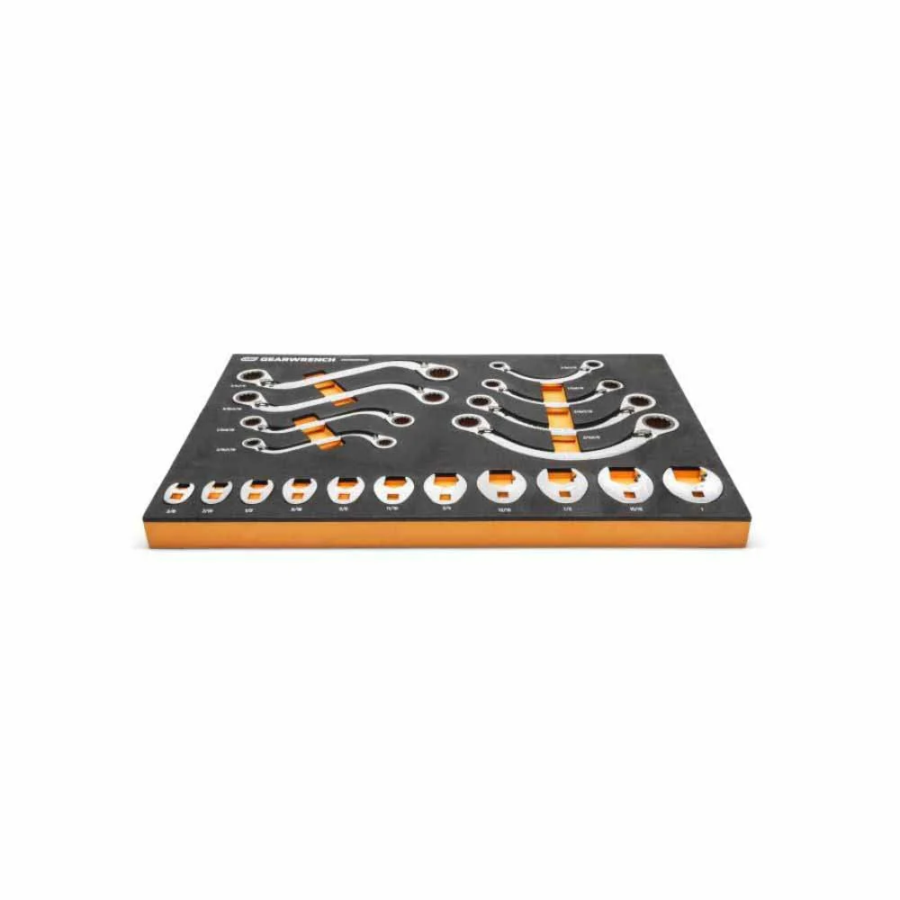 Gearwrench GWMSSRWSAE 19 Piece Specialty Ratcheting SAE Wrench Set in Foam Storage Tray - Image 4