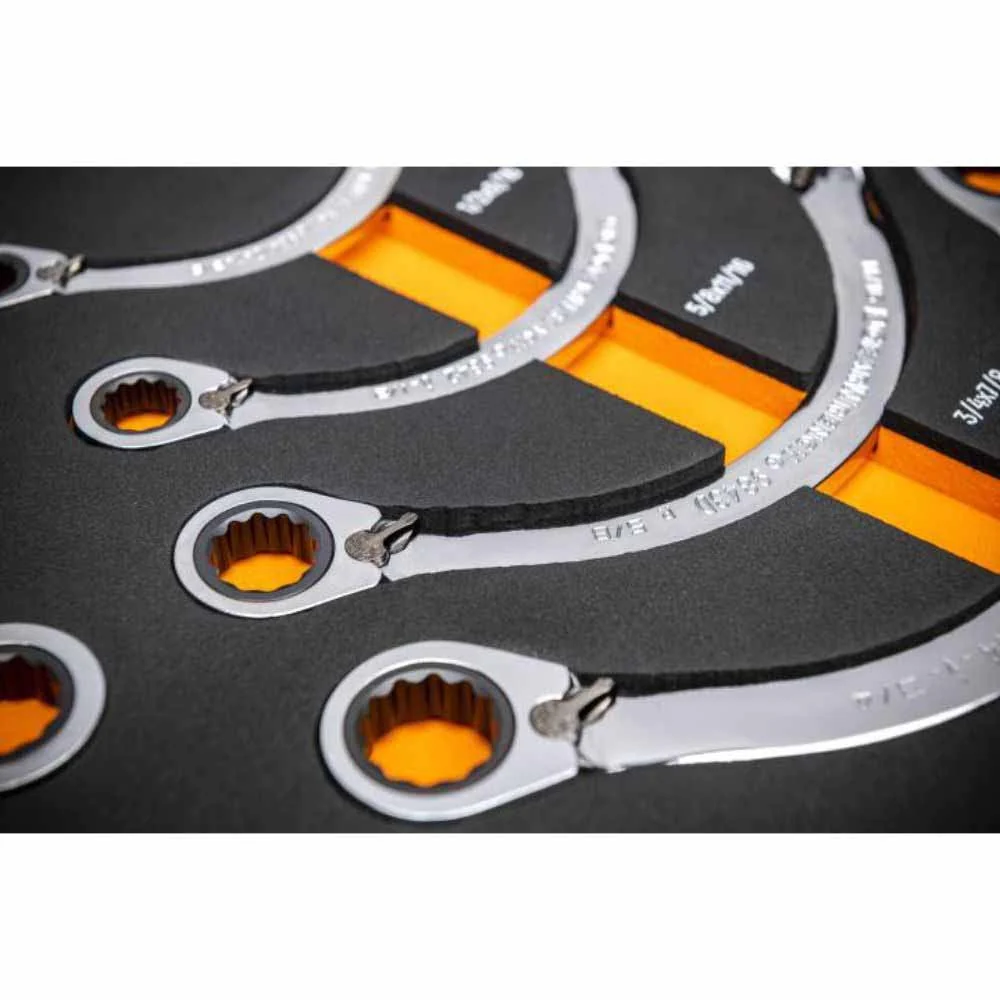 Gearwrench GWMSSRWSAE 19 Piece Specialty Ratcheting SAE Wrench Set in Foam Storage Tray - Image 7