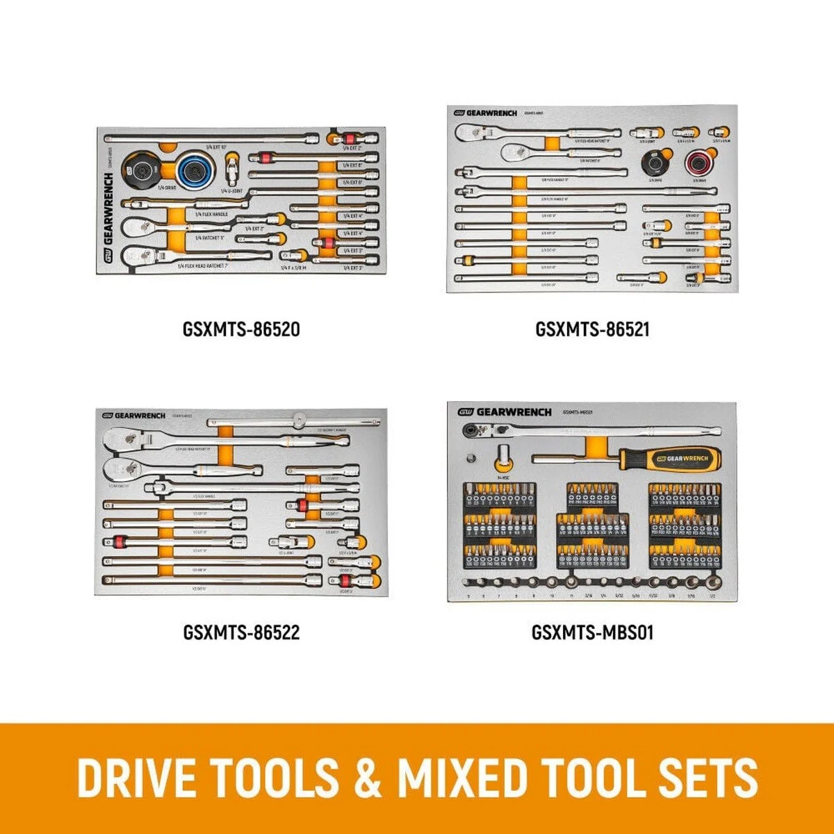 GearWrench MEGAMOD1858 1858 Piece Mechanics Tool Set with Modular Foam Trays Tool Storage and Shop Equipment (1 Set) - Image 4