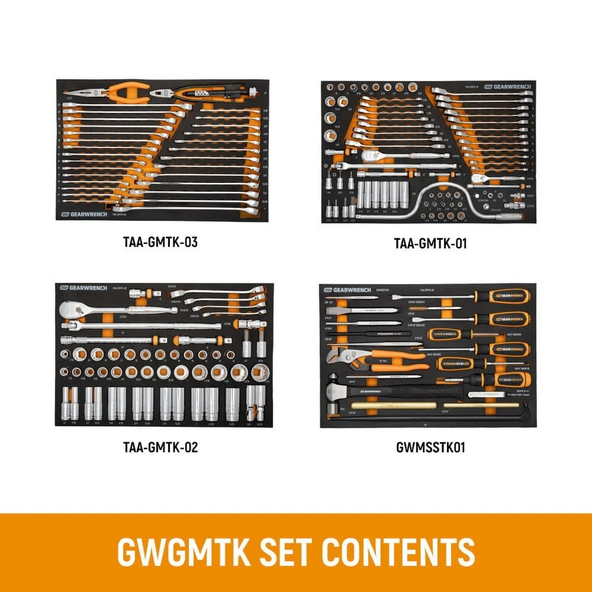 GearWrench MEGAMOD1858 1858 Piece Mechanics Tool Set with Modular Foam Trays Tool Storage and Shop Equipment (1 Set) - Image 8
